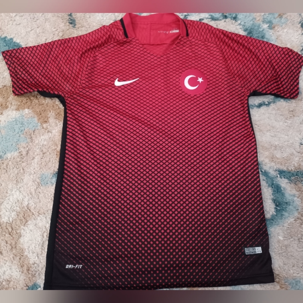2016 Nike Turkey Team Soccer Jersey Red and Black Size Large L